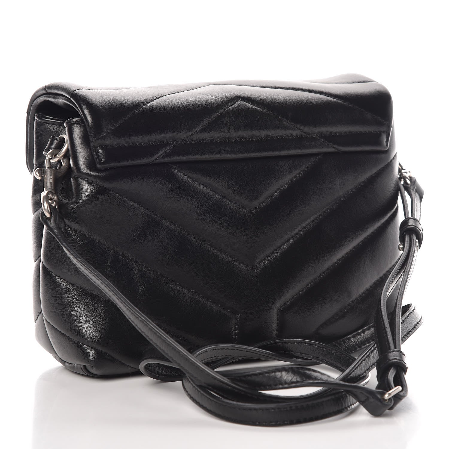 Saint Laurent Calfskin Y Quilted Monogram Toy Loulou Crossbody Bag Black 3 of 12