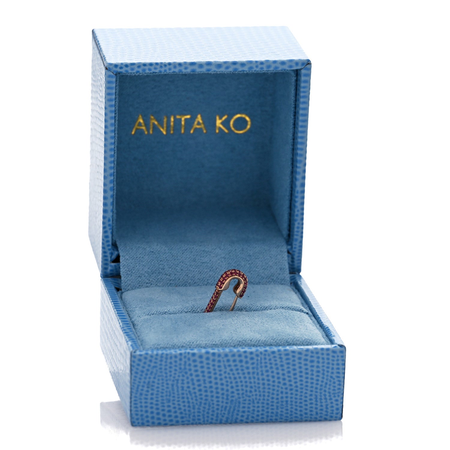 Anita Ko 18K Rose Gold Ruby Mini Safety Pin Earring 4 of 4