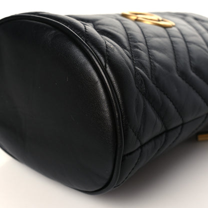 Gucci Calfskin Matelasse Mini GG Marmont 2.0 Bucket Bag Black 9 of 9