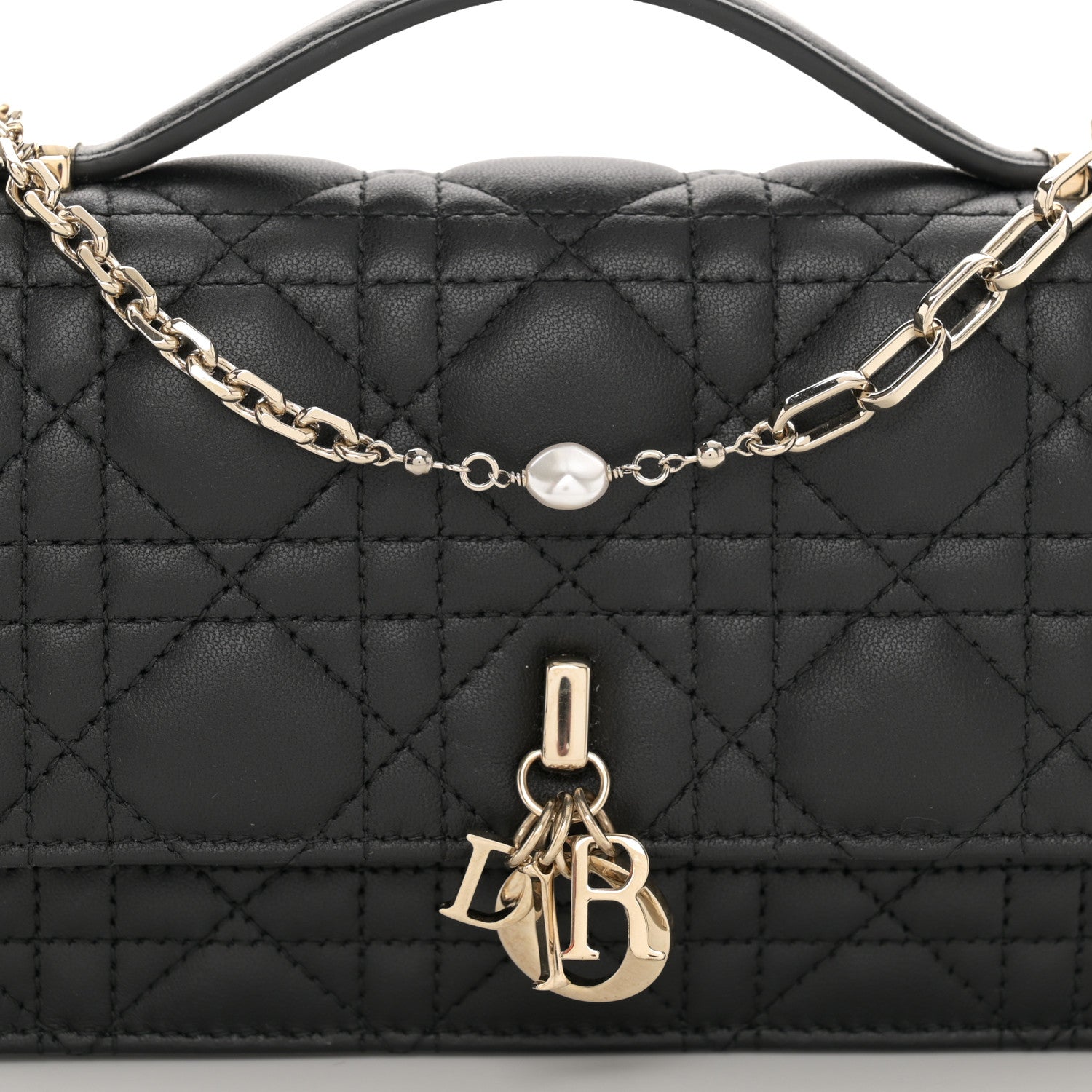 Christian Dior Lambskin Cannage Mini My Dior Bag Black 8 of 11