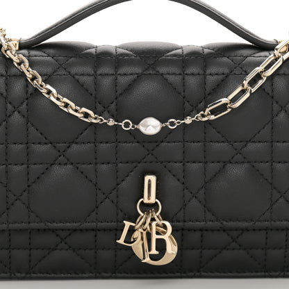Christian Dior Lambskin Cannage Mini My Dior Bag Black 8 of 11