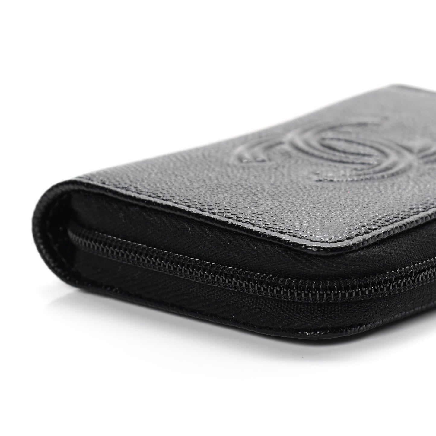 Caviar Timeless CC Zip Around Coin Purse Black