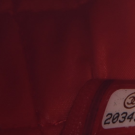 Lambskin Quilted Medium Cosmetic Case Red