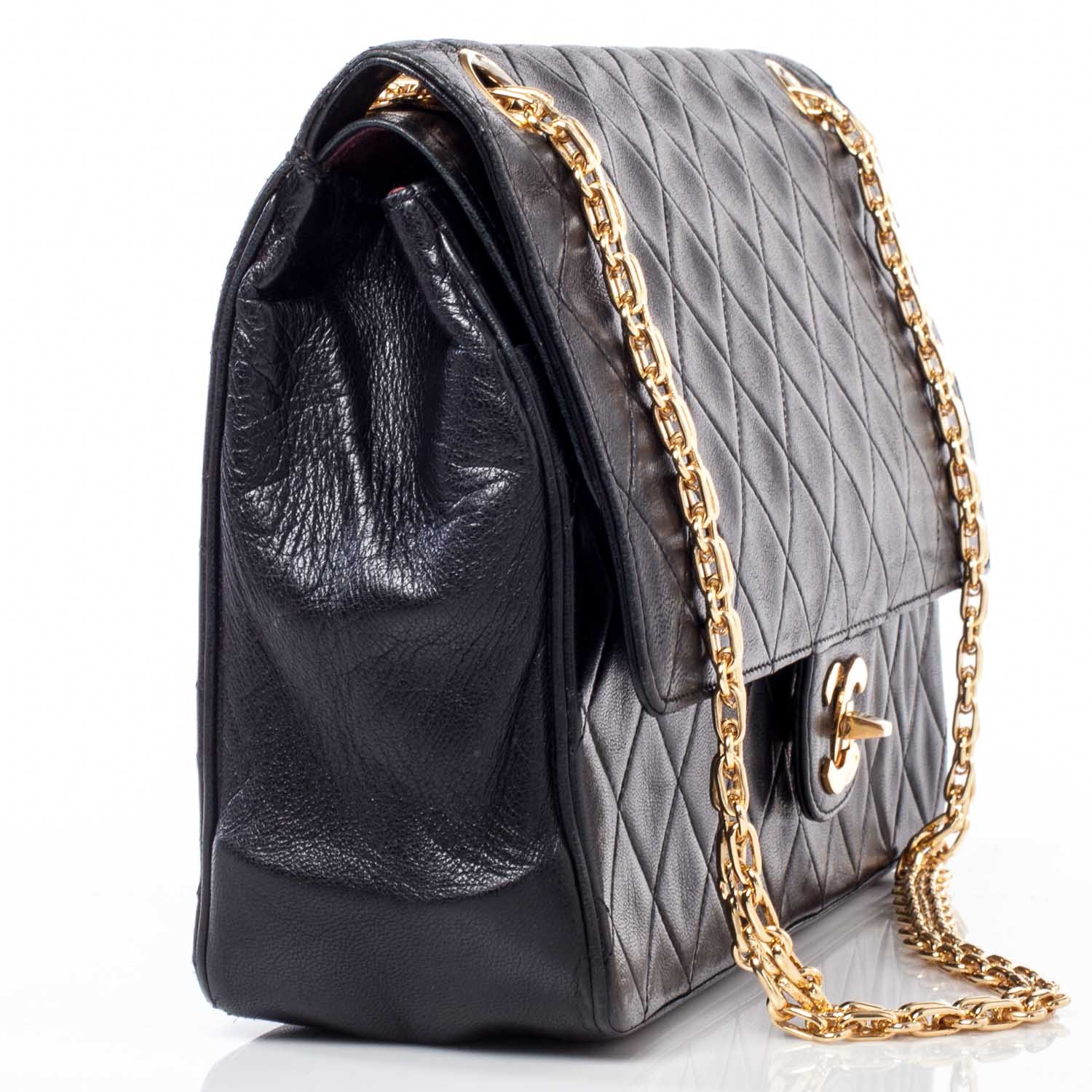 Chanel Lambskin Medium Mademoiselle Chain Double Flap Black 3 of 9