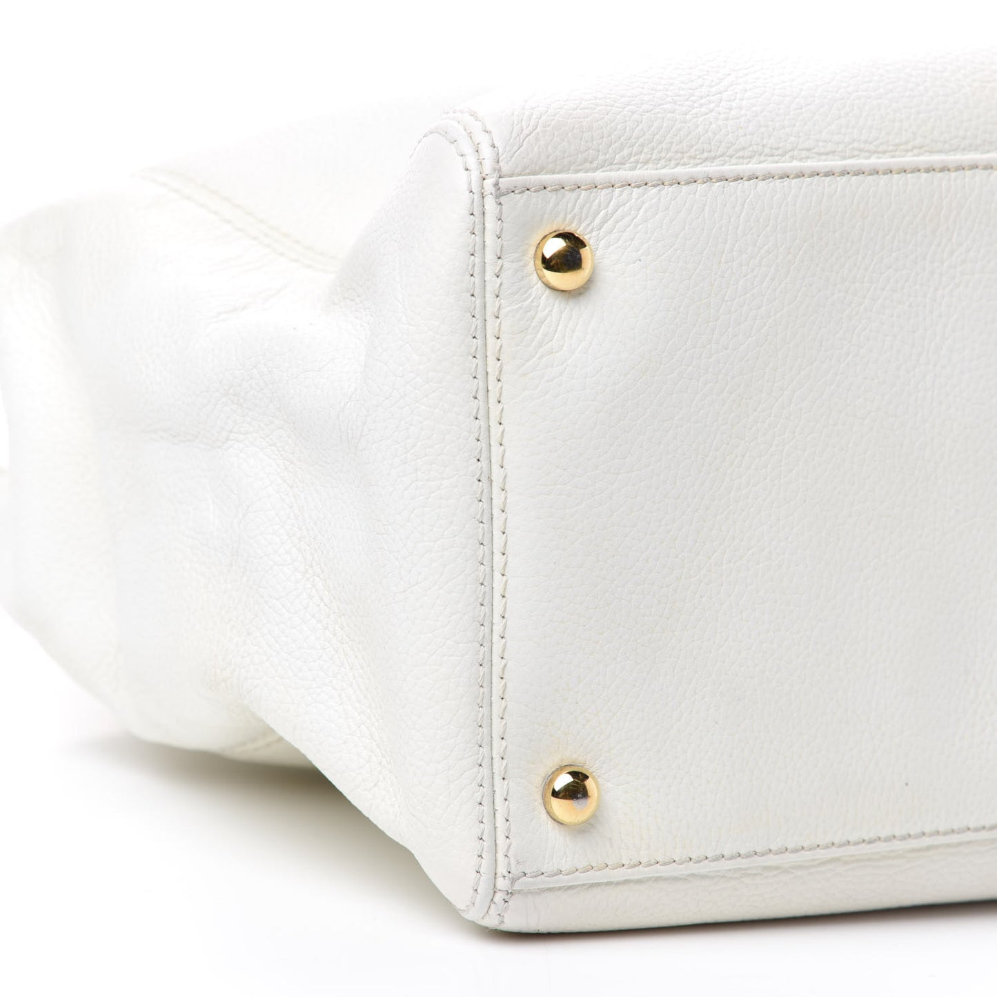 Calfskin Cerf Executive Shopper Tote White