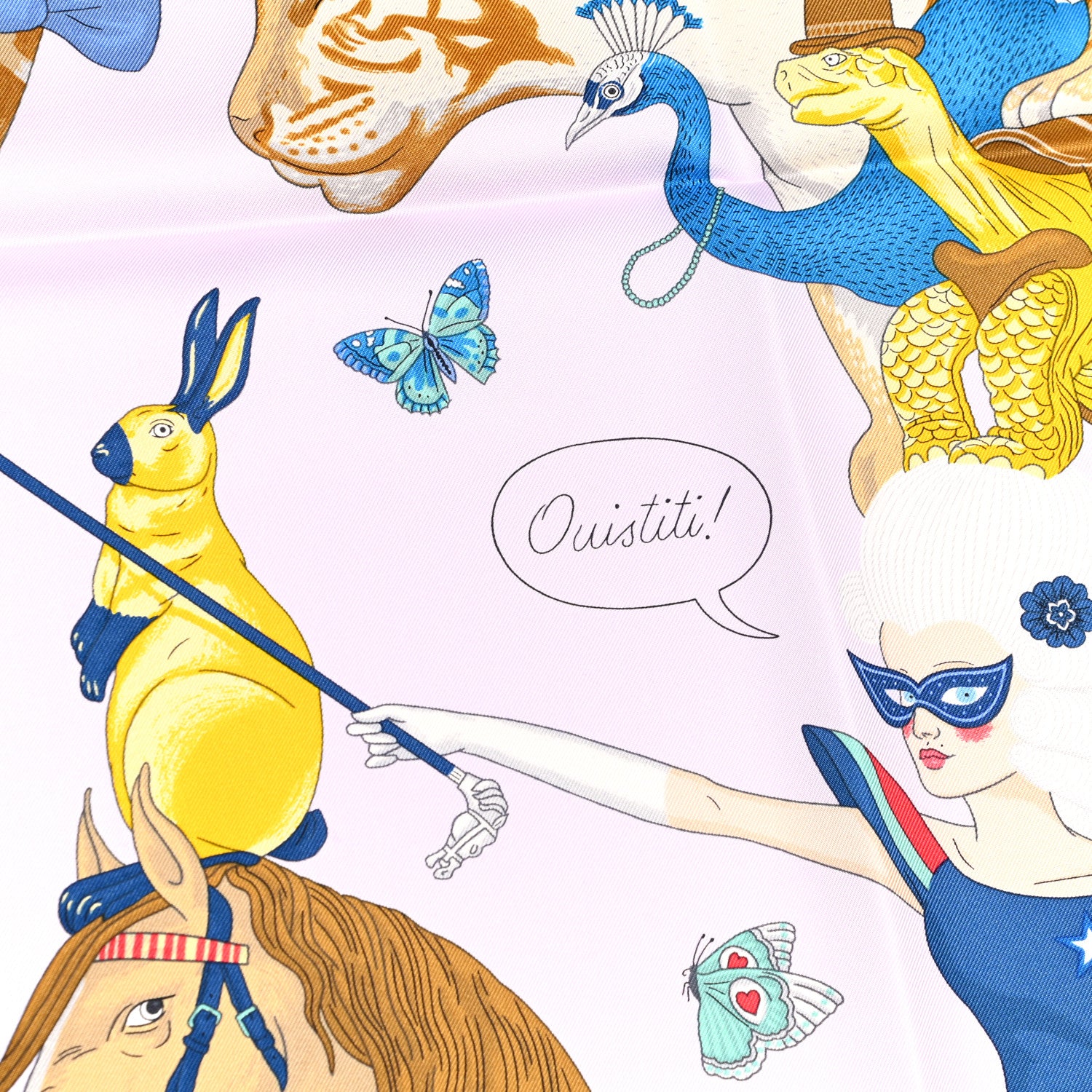 Hermes Silk Story Scarf 90 Rose Nacre Bleu Beige 6 of 6