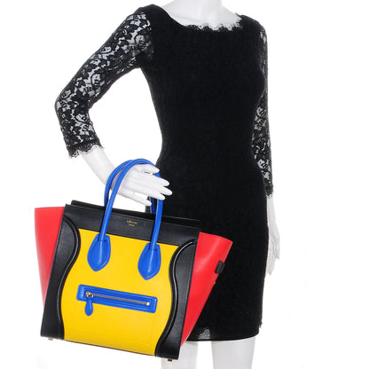 Celine Smooth Calfskin Mini Tri-Color Luggage Sunflower 2 of 10