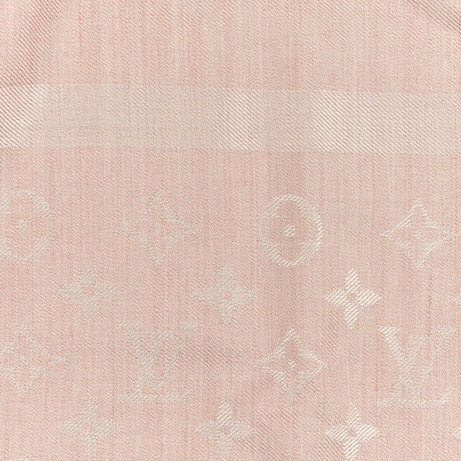 Louis Vuitton Silk Wool Monogram Denim Shawl Light Pink 4 of 4