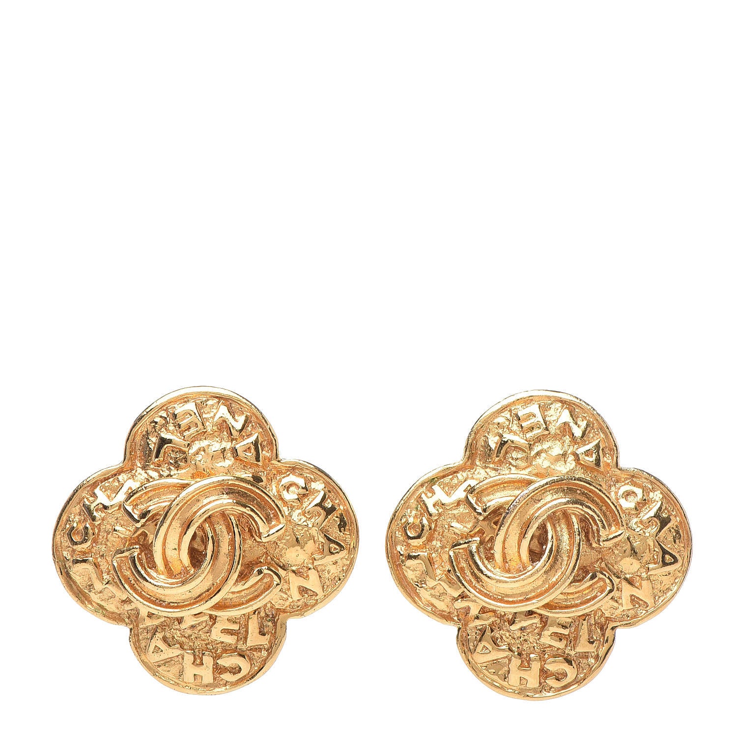 Chanel CC Clip On Earrings Gold 1 of 4