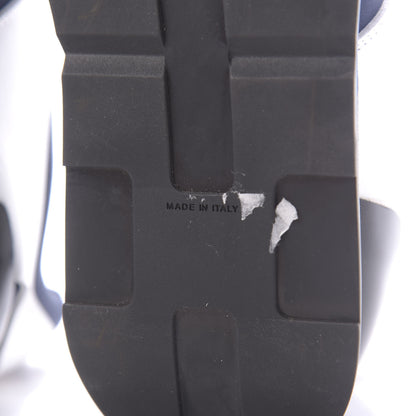 Hermes Technical Canvas Calfskin Goatskin Womens Player Sneakers 38.5 Marine White Black 7 of 12