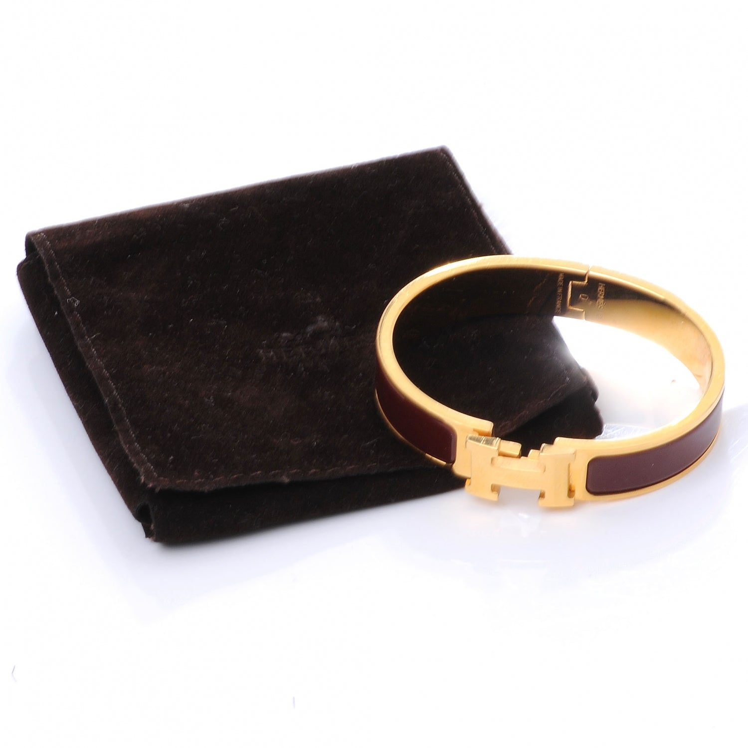Hermes Narrow Enamel Clic Clac H Bracelet PM Bourgogne 5 of 5