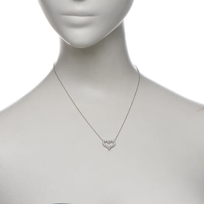 Tiffany Platinum Diamond Small Heart Pendant Necklace 2 of 9