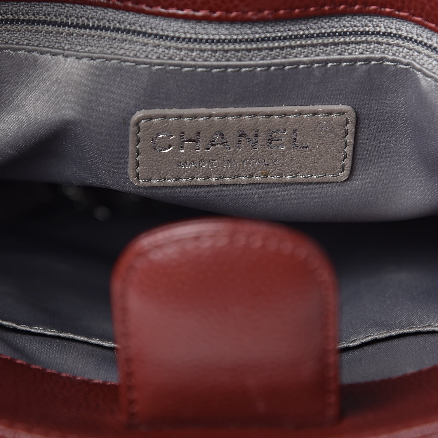 Chanel Caviar Quilted Petit Shopping Tote PST Burgundy 6 of 13