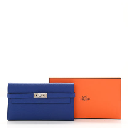 Hermes Epsom Kelly Longue Wallet Bleu Electrique 6 of 6