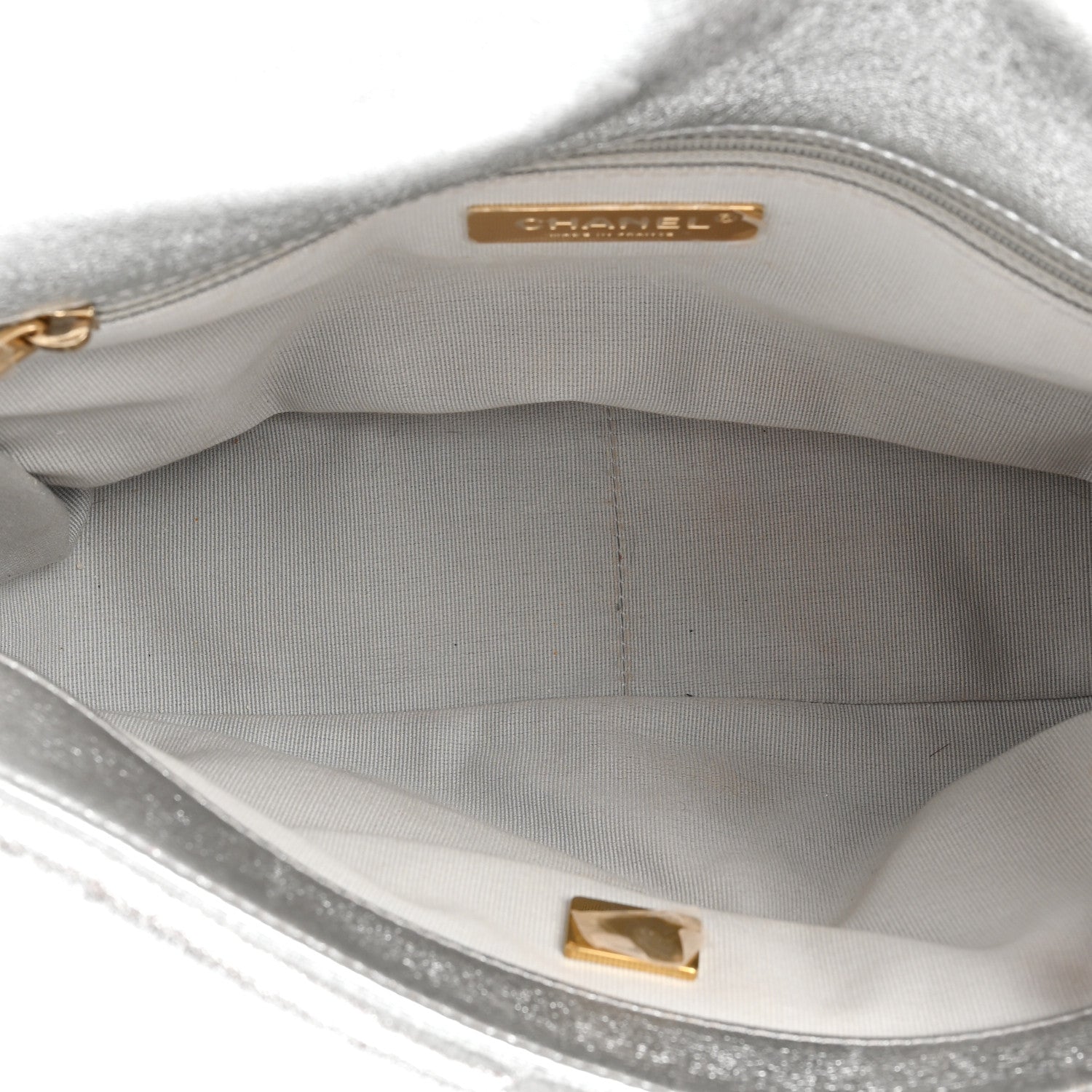 Chanel Metallic Lambskin Quilted Medium 19 Flap Silver 4 of 9