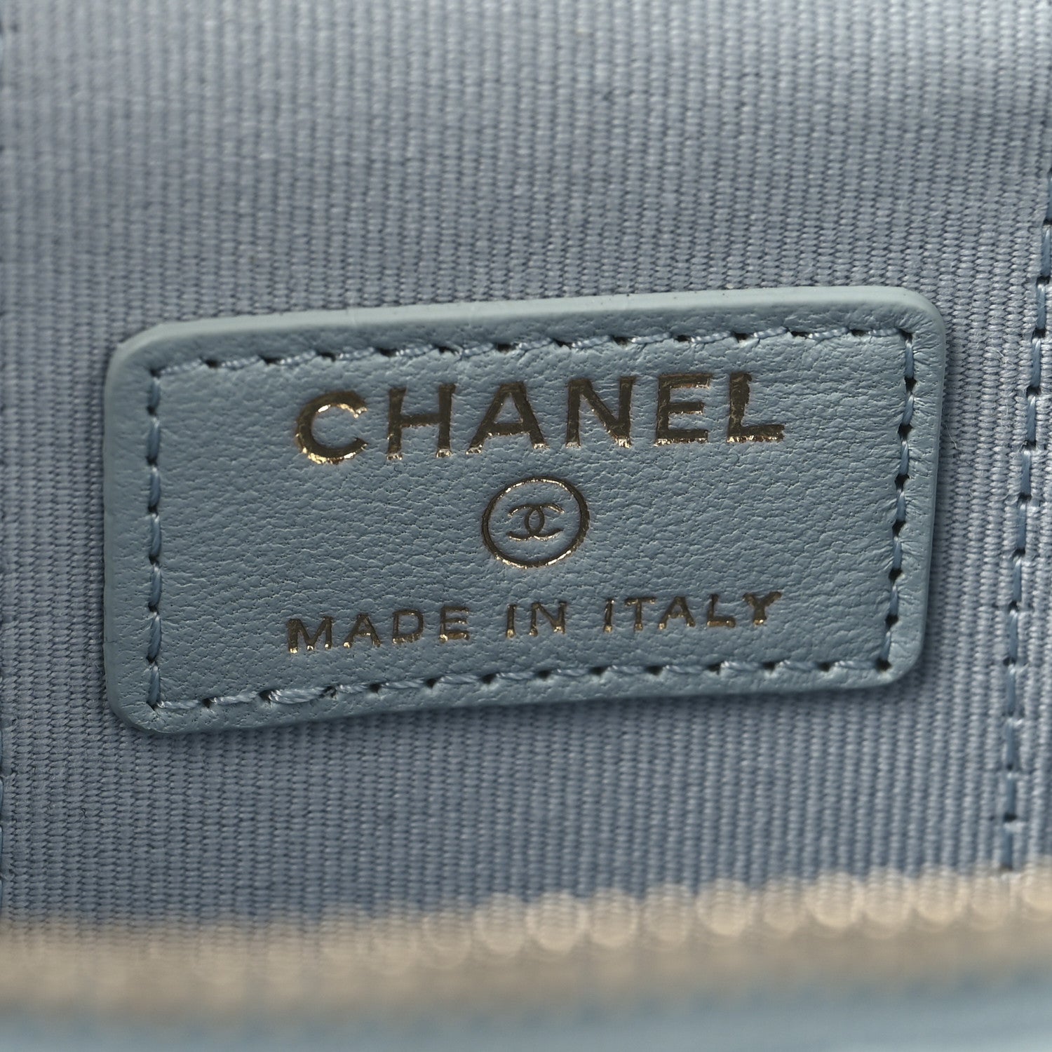 Chanel Lambskin Quilted Top Handle Mini Vanity Case With Chain Light Blue 6 of 11