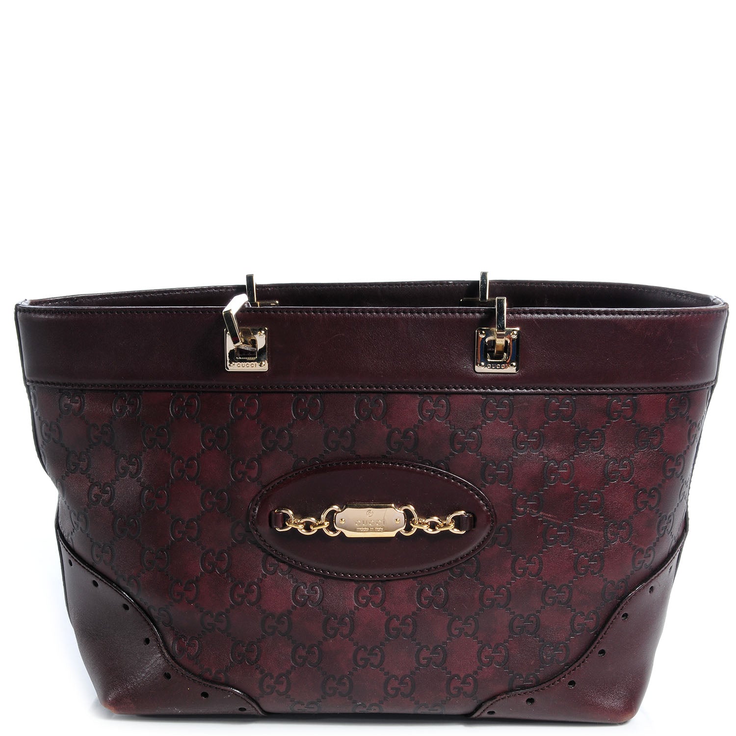 Gucci Guccissima Large Punch Tote Chocolate Brown 1 of 7