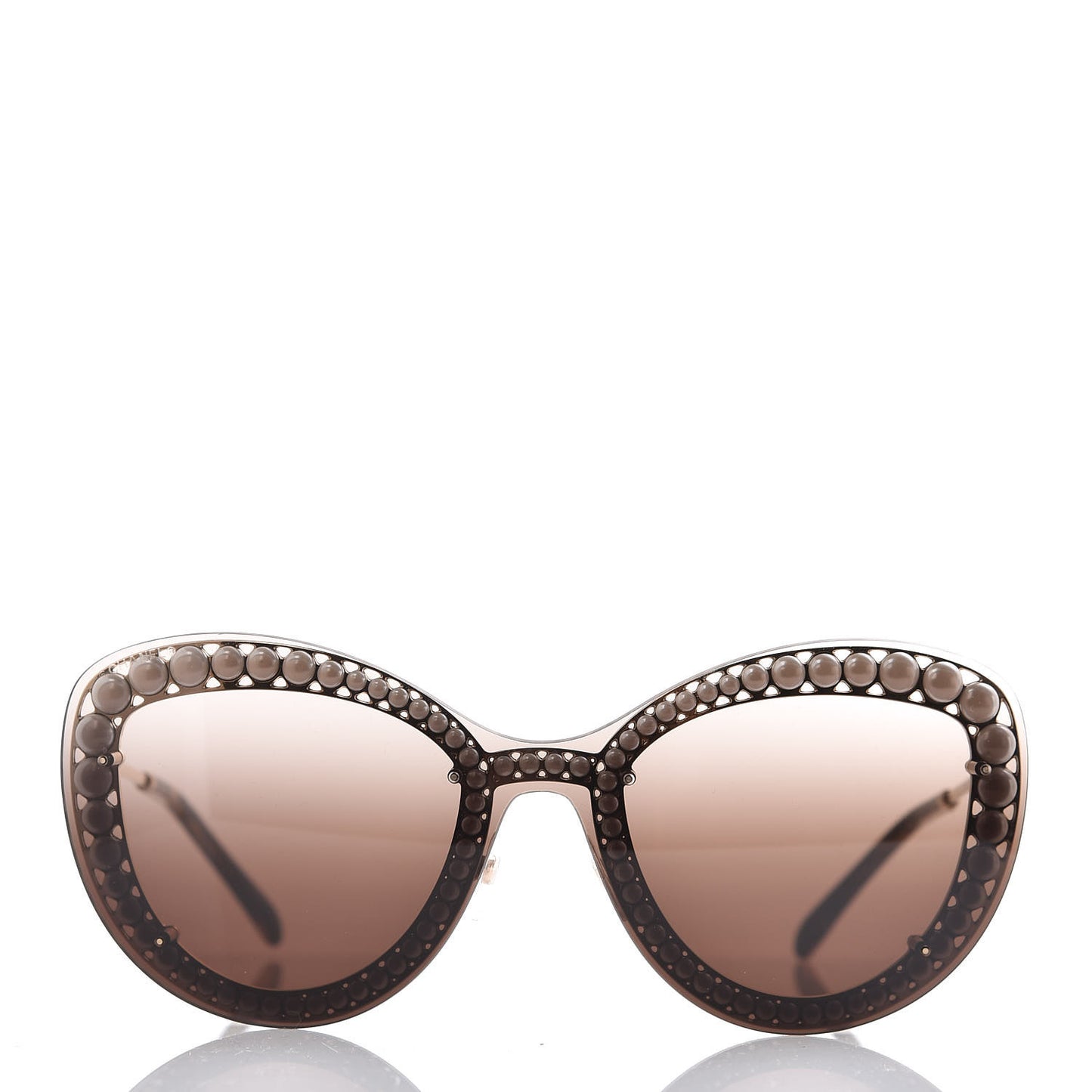 Acetate Metal Pearl Butterfly Sunglasses 4236-H Brown