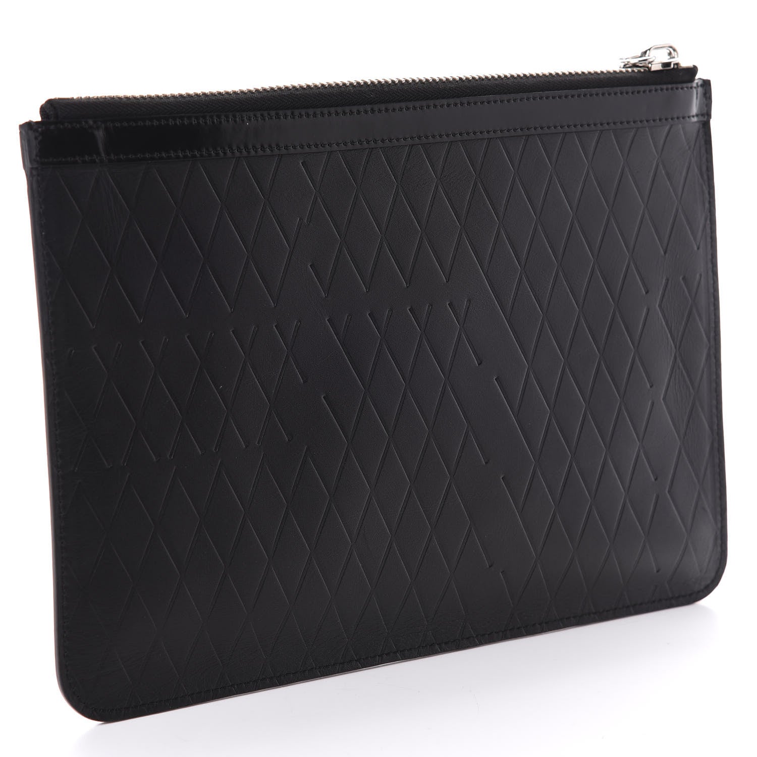Proenza Schouler Diamond Calfskin Embossed Zip Pouch Black 3 of 6