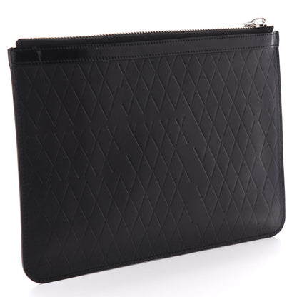Proenza Schouler Diamond Calfskin Embossed Zip Pouch Black 3 of 6
