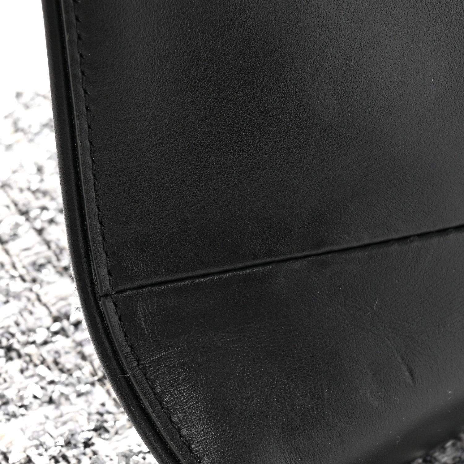 Christian Dior Tweed Saddle Crossbody Bag Black Silver 12 of 13