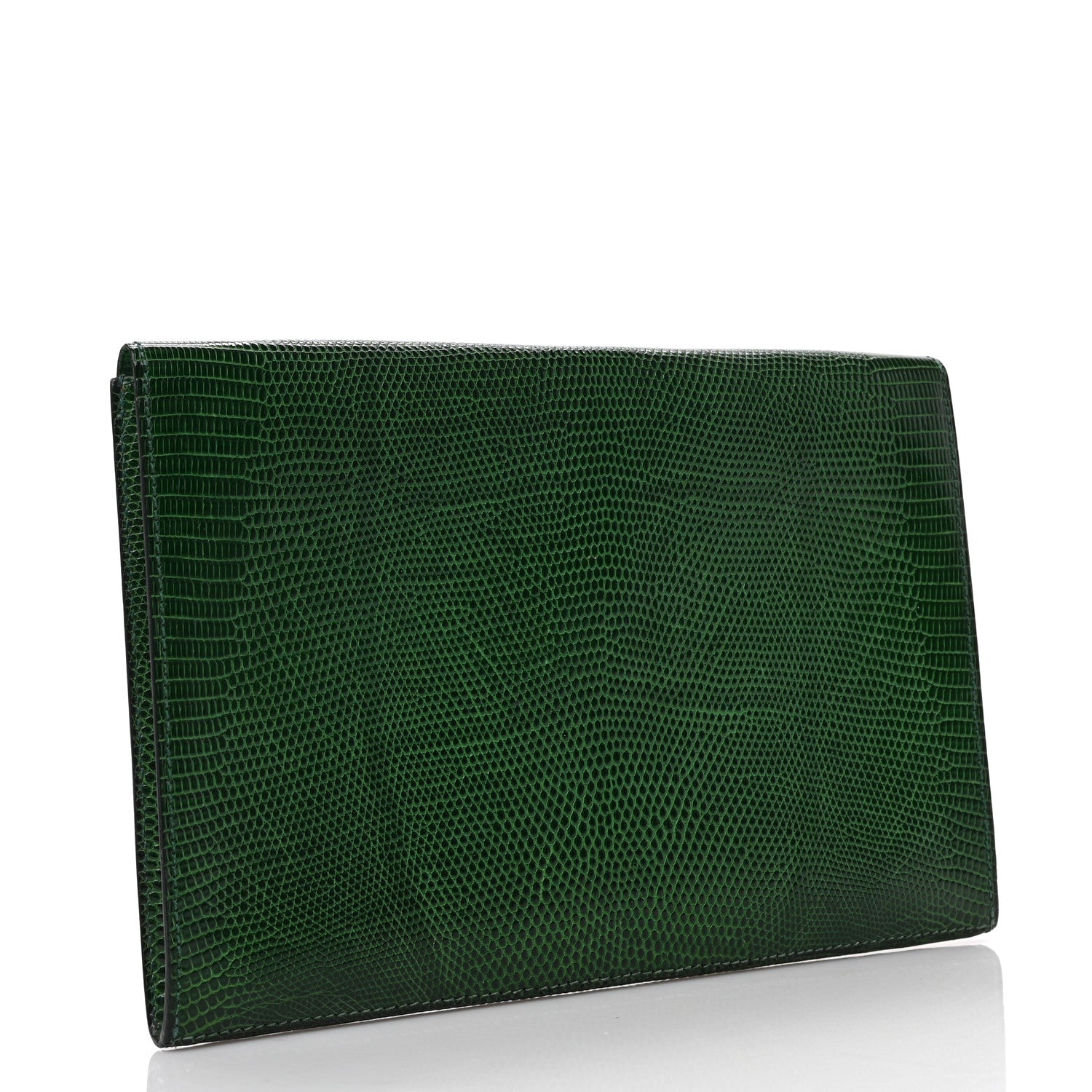 Hermes Lizard Rio Clutch Vert Moyen 3 of 7