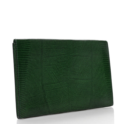 Hermes Lizard Rio Clutch Vert Moyen 3 of 7
