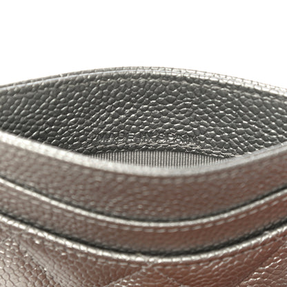 Chanel Metallic Caviar Quilted Card Holder Silver 7 of 11