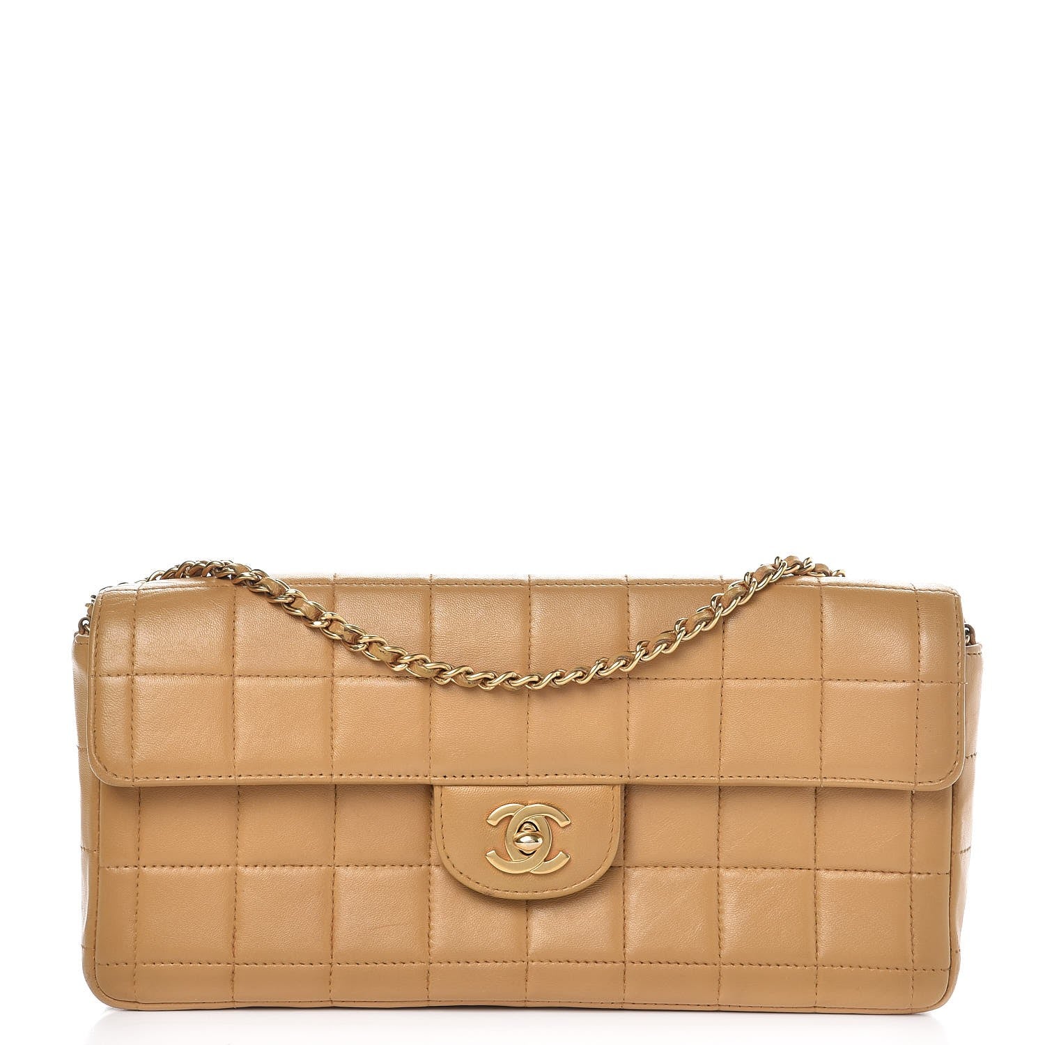 Chanel Lambskin East West Chocolate Bar Flap Beige 1 of 7