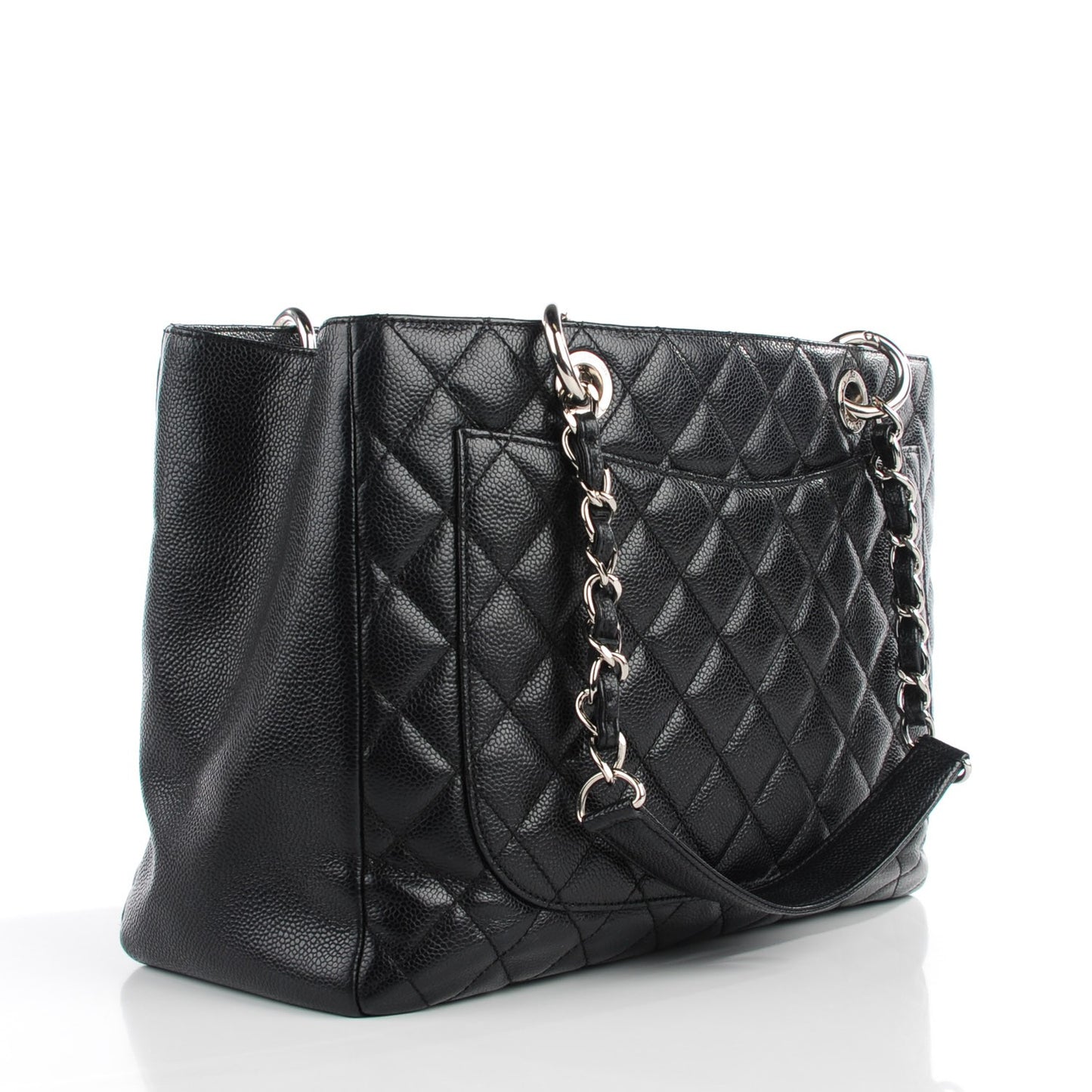 Caviar Quilted Grand Shopping Tote GST Black