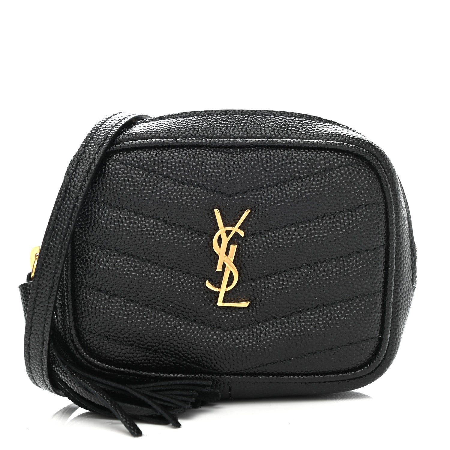 Saint Laurent Grain De Poudre Matelasse Monogram Baby Lou Camera Bag Black 1 of 7