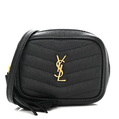 Saint Laurent Grain De Poudre Matelasse Monogram Baby Lou Camera Bag Black 1 of 7