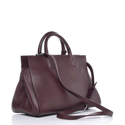 Saint Laurent Grained Calfskin Small Cabas Rive Gauche Amaranto 3 of 7