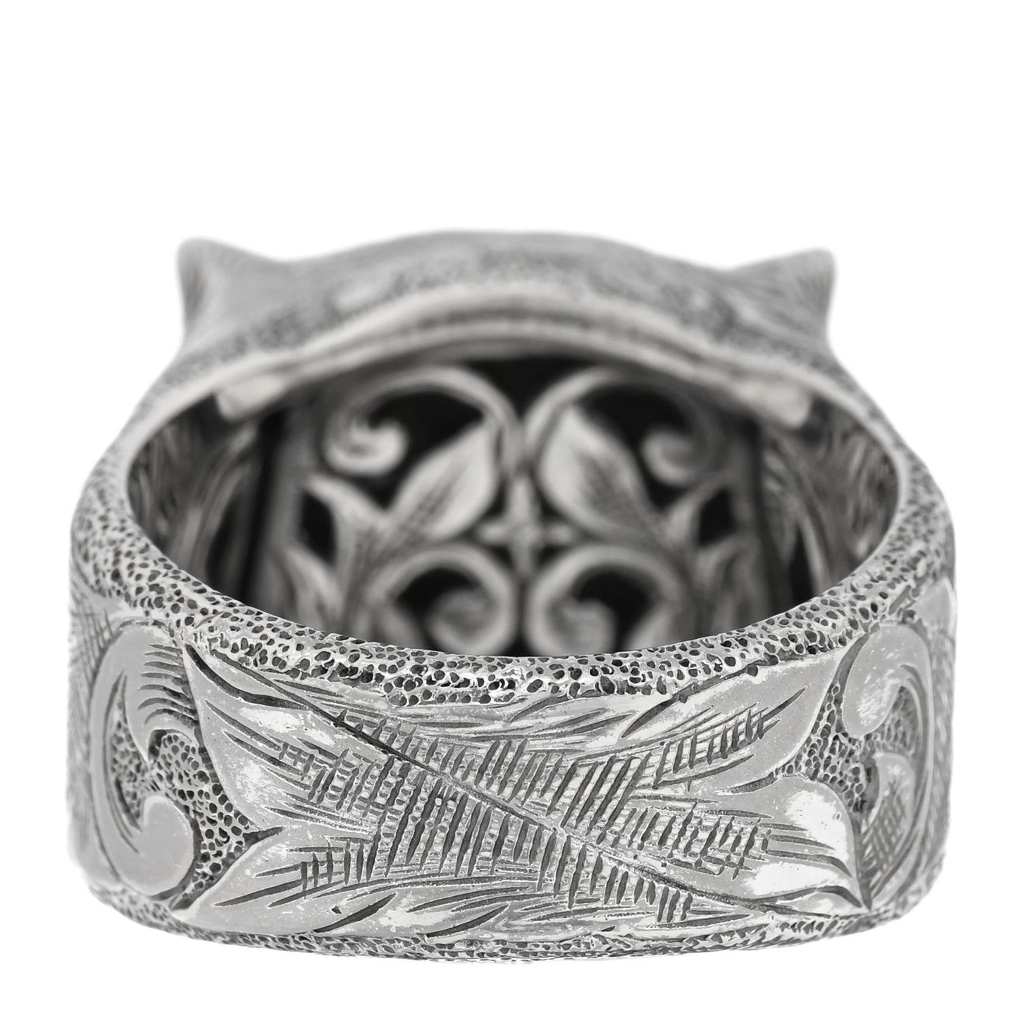 Sterling Silver Crystal Le Marche Des Merveilles Feline Head Ring 61 9.5 Purple