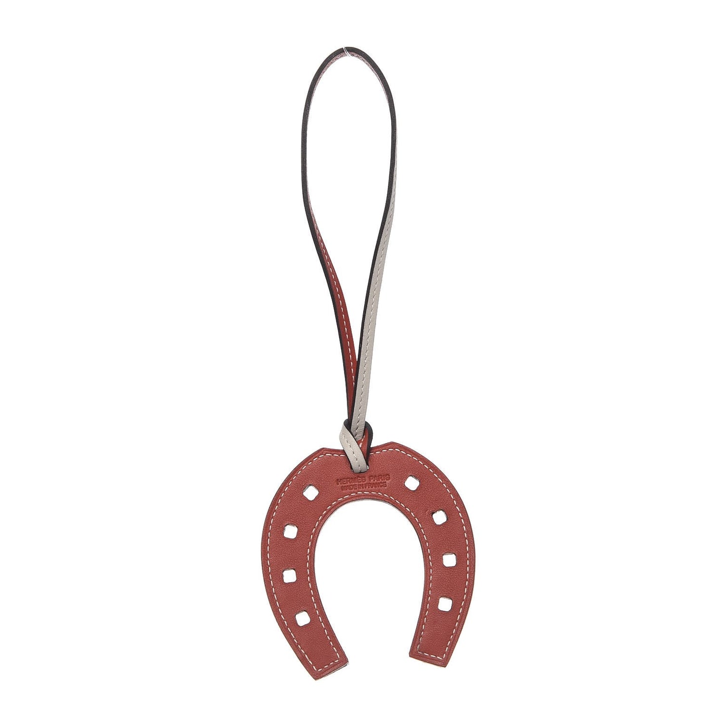 Swift Paddock Horseshoe Bag Charm Gris Perle Brique
