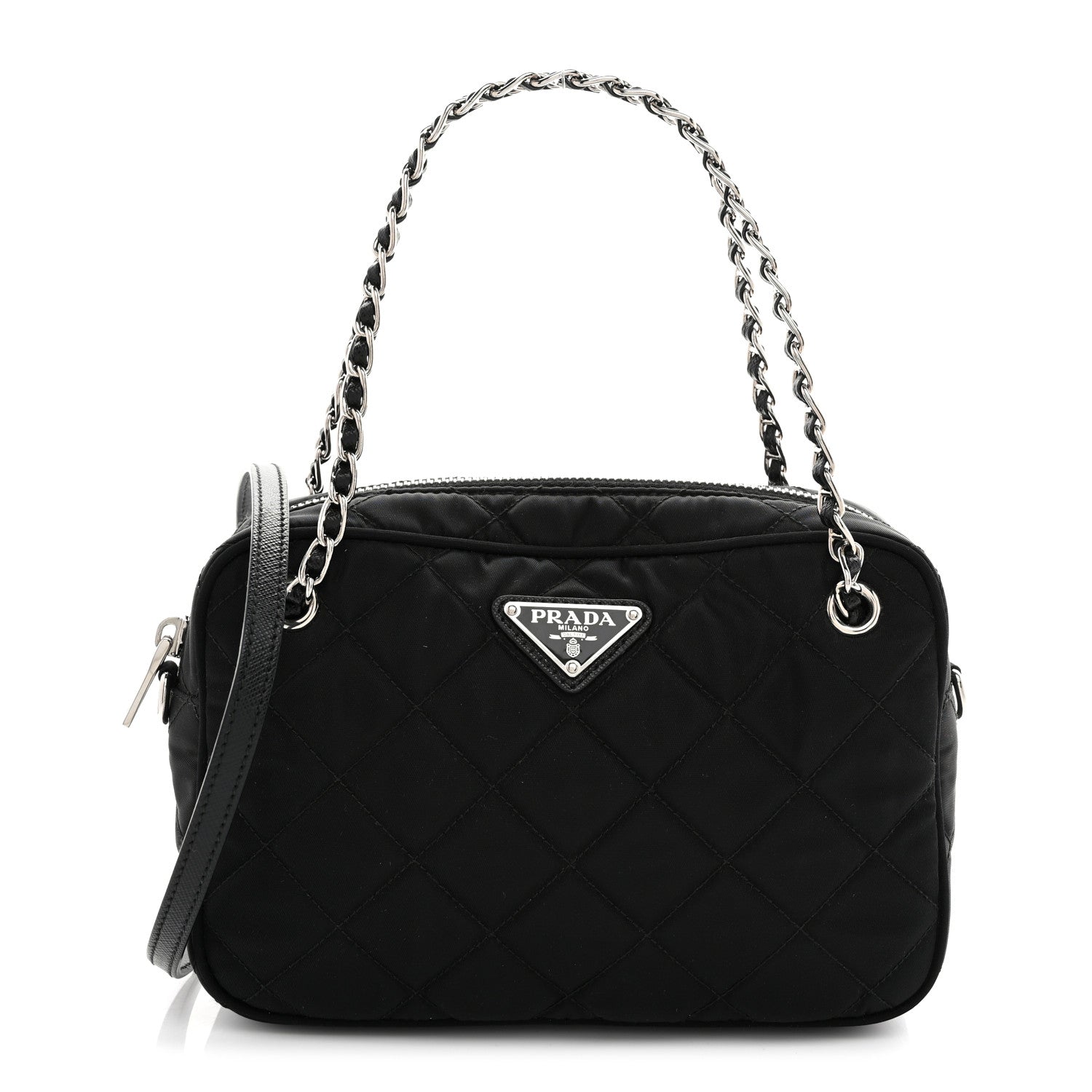 Prada Nylon Tessuto Impuntu Quilted Bandoliera Crossbody Bag Black 1 of 10