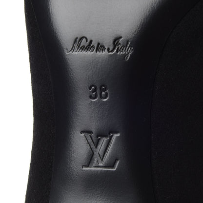 Louis Vuitton Suede Monogram Uniformes Cap Toe Chelsea 75mm Ankle Boots 38 Black 6 of 8