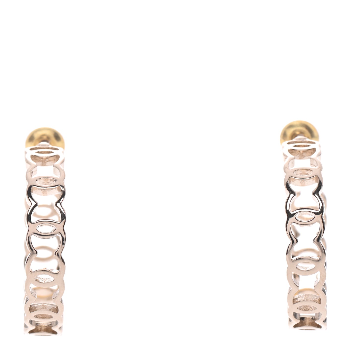 Metal CC Hoop Earrings Gold