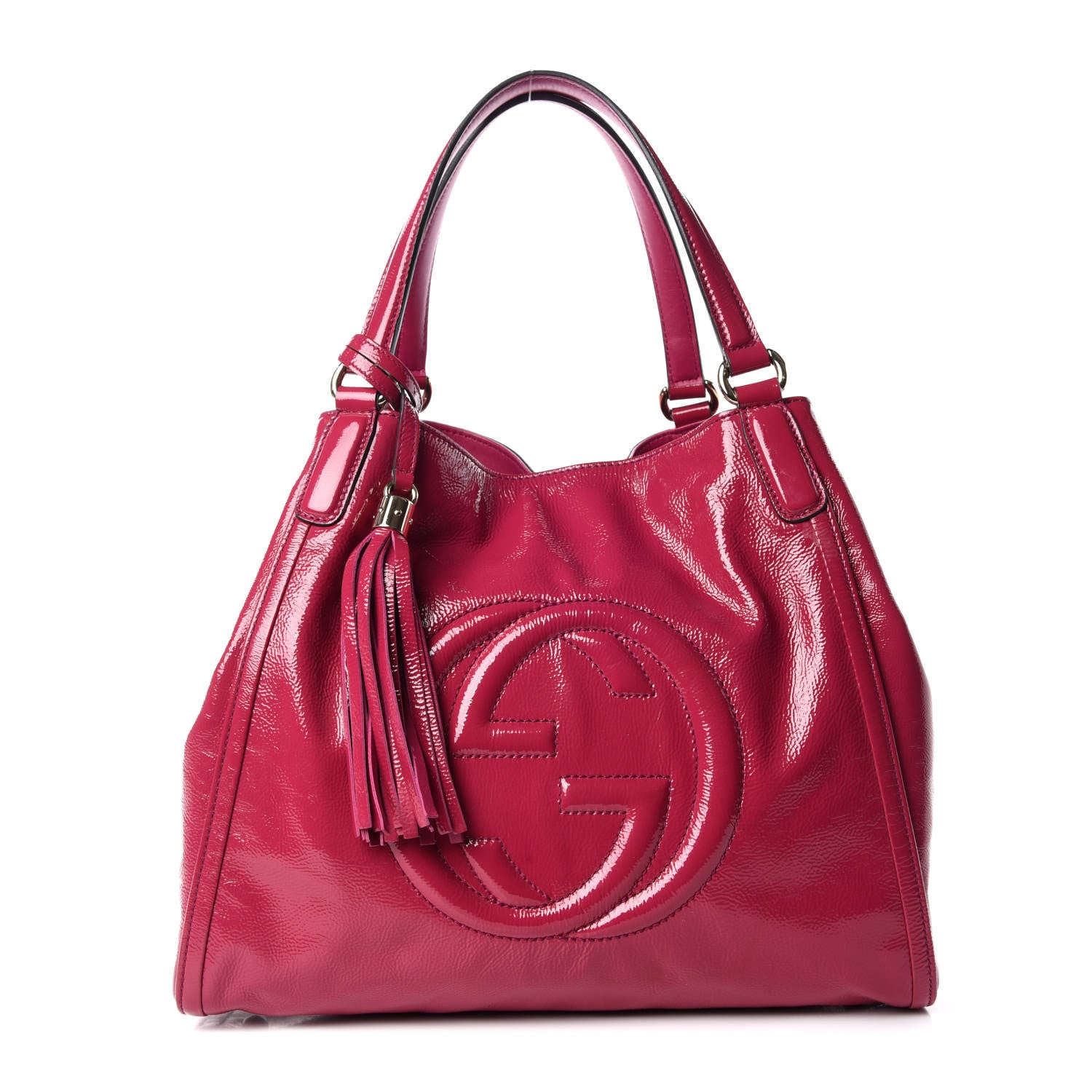 Gucci Vernice Naplack Medium Soho Shoulder Bag Bright Bouganville 1 of 11