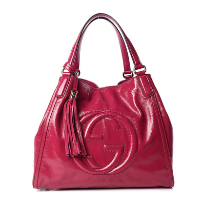 Gucci Vernice Naplack Medium Soho Shoulder Bag Bright Bouganville 1 of 11