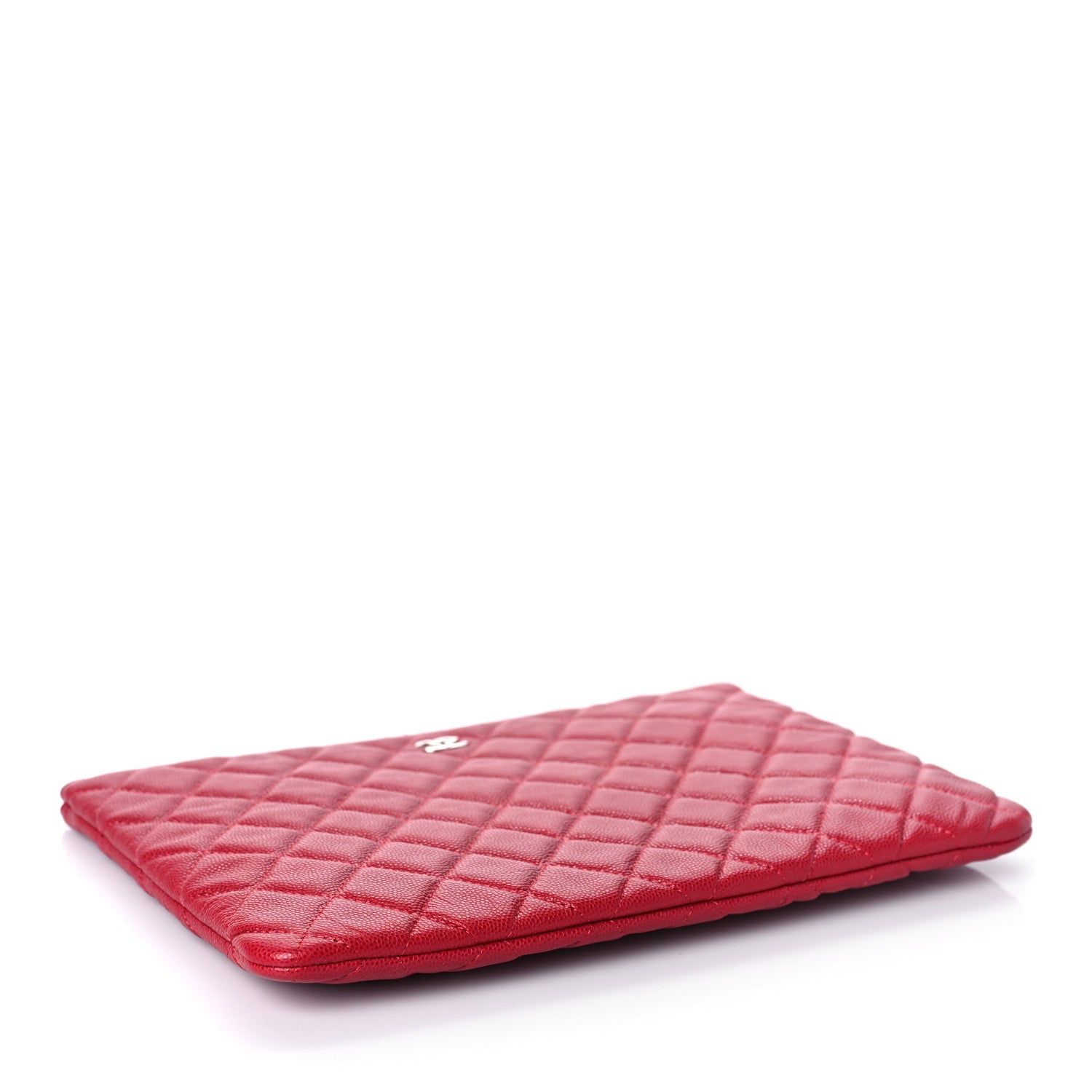 Chanel Caviar Quilted Medium Cosmetic Case Red 4 of 9