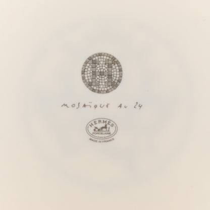 Hermes Porcelain Mosaique Au 24 Sushi Plate Platine 5 of 5