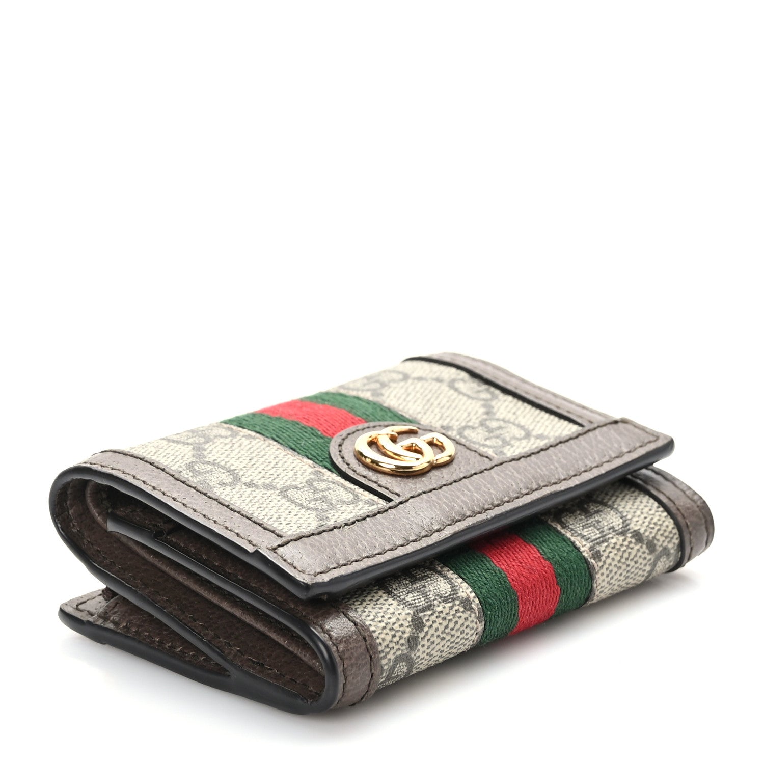 Gucci GG Supreme Monogram Web Ophidia Bi-Fold Wallet Beige New Acero 4 of 7