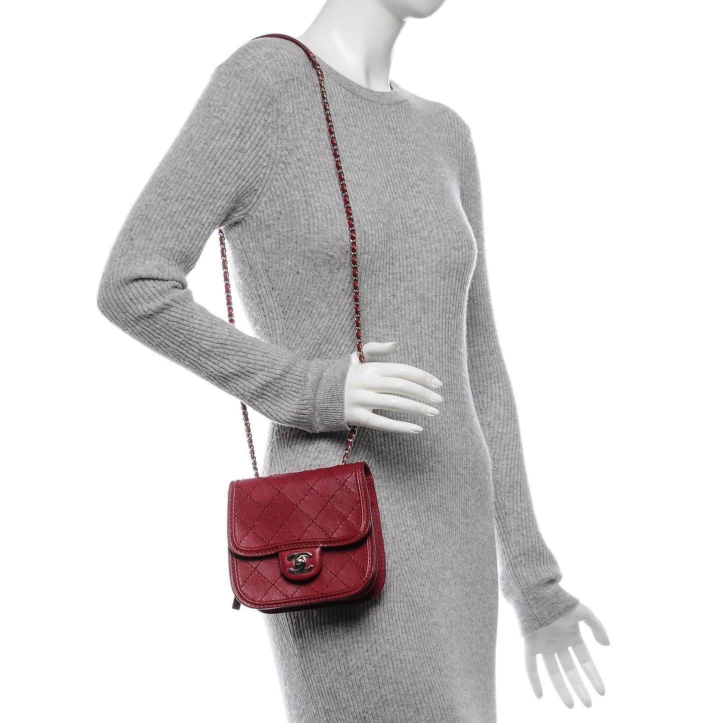 Calfskin Mini Crossbody Flap Red