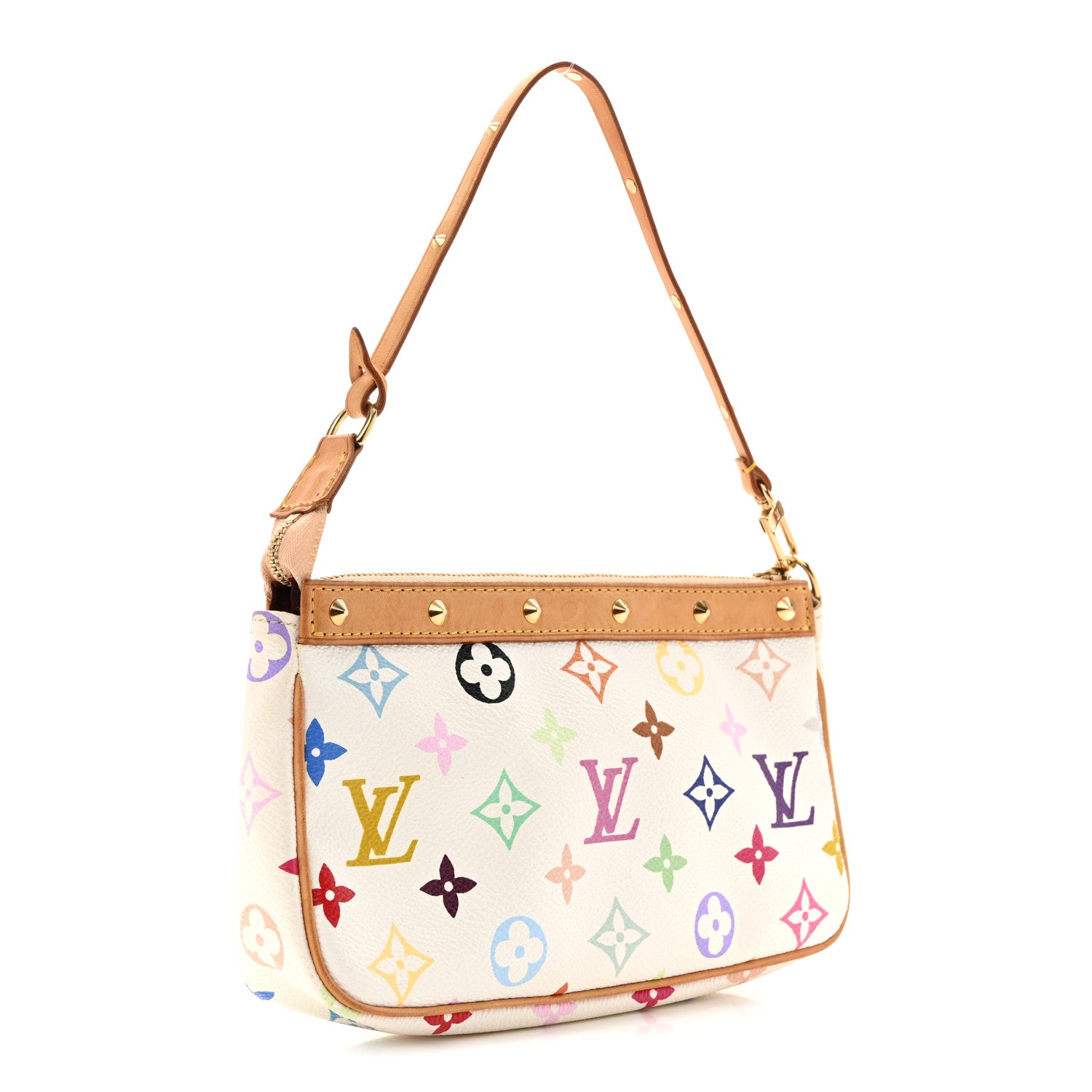Louis Vuitton Monogram Multicolor Pochette Accessories White 3 of 15