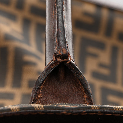 Fendi Zucca Calfskin Shopping Tote Tobacco 13 of 15