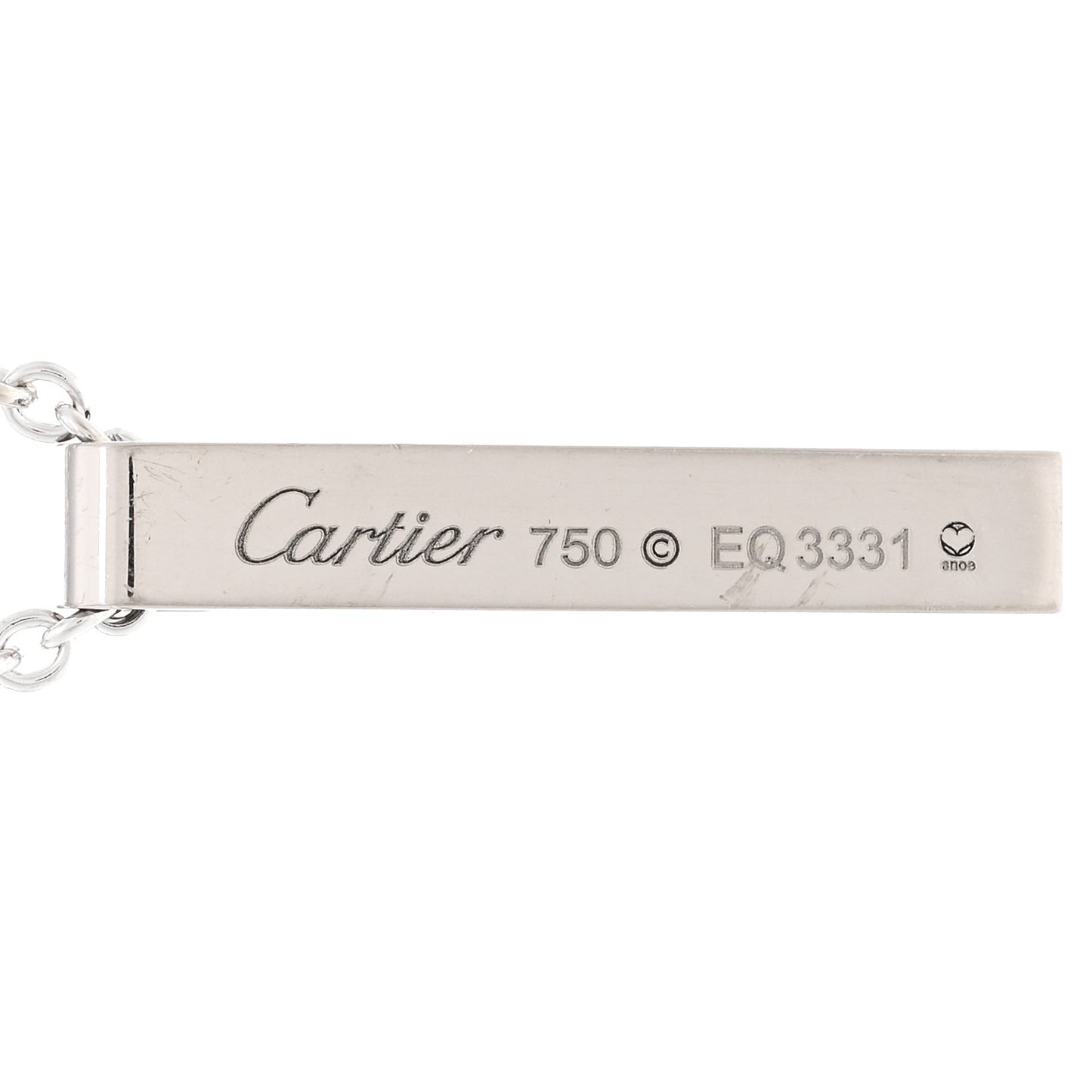 18K White Gold LOVE Bar Pendant Necklace