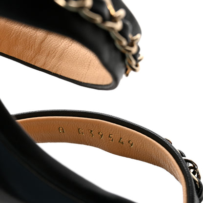 Chanel Lambskin Chain Strap Sandals 41 Black 9 of 9