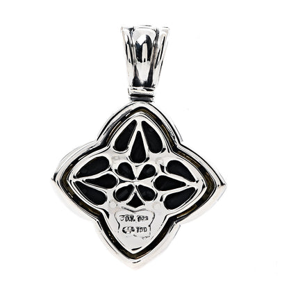 David Yurman Sterling Silver 18K Yellow Gold Quatrefoil Enhancer Pendant 2 of 3
