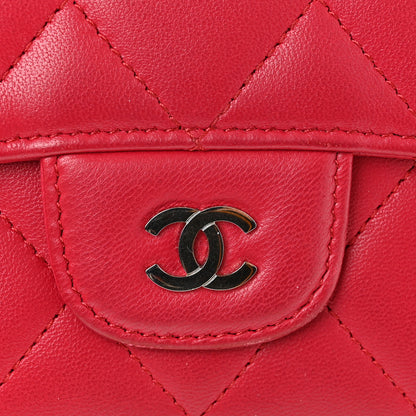 Chanel Lambskin Quilted Large Flap Wallet Dark Pink 10 of 11